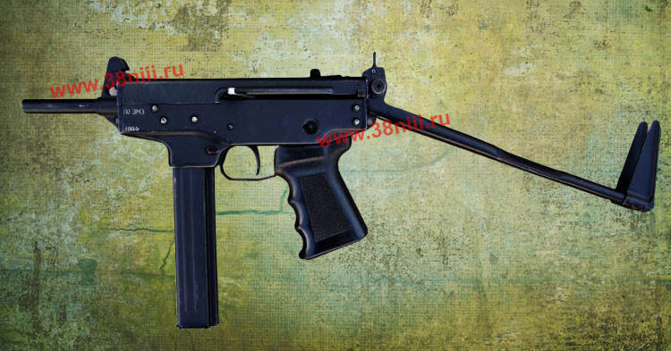 Пистолет-пулемет «Клин» (вид слева, приклад разложен)