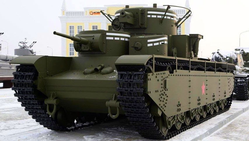 Т-35 советский тяжелый пятибашенный танк