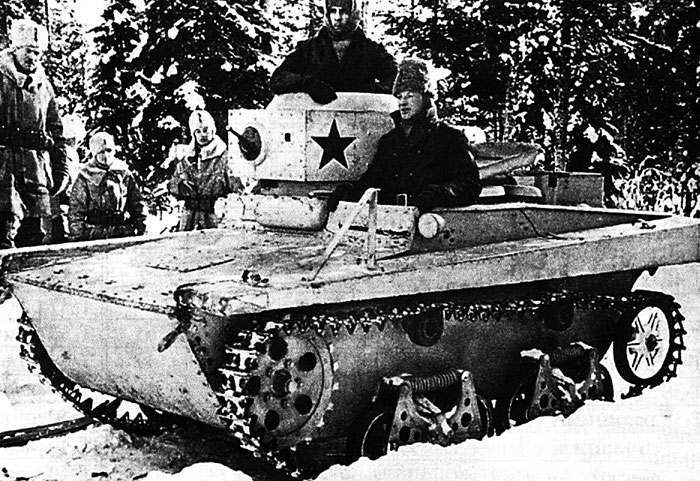 Танк Т-37а зима 1941 года Подмосковье