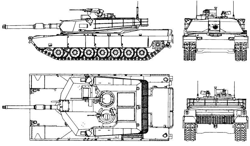 Абрамс основной боевой танк США схема компоновки, размеры