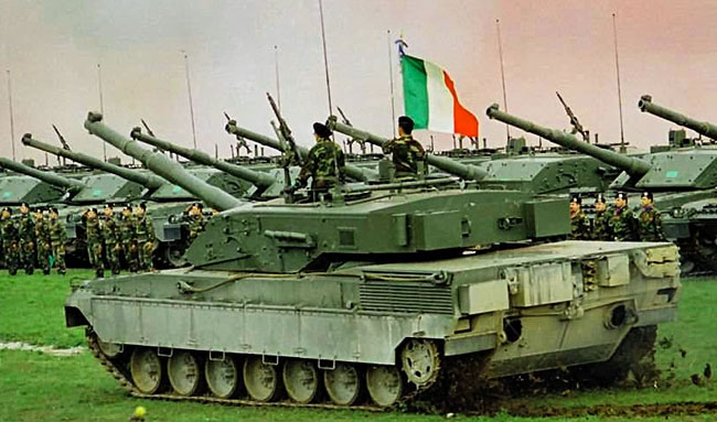 Колонна танков Ариете на параде в Риме