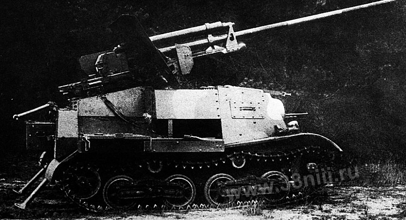 САУ ЗиС 30 советская самоходная артиллерийская установка 1941-1942 год